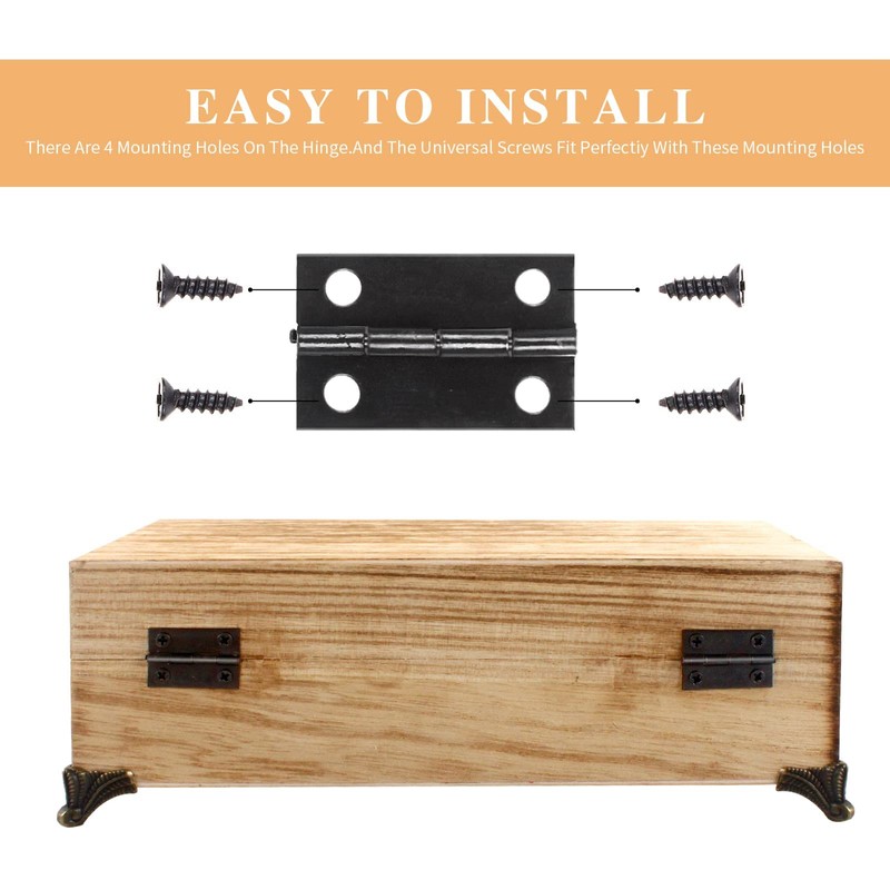 CVIUYO 60 Pieces Small Hinges for Crafts and Wooden Box,