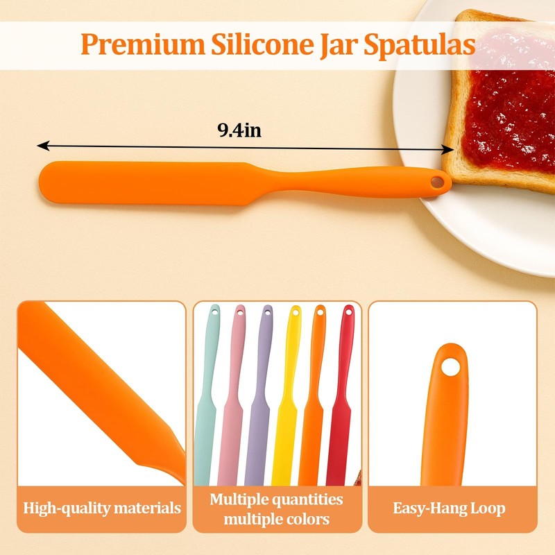6 Pack Silicone Jar Spatula Small Silicone Spatulas Mini Jar