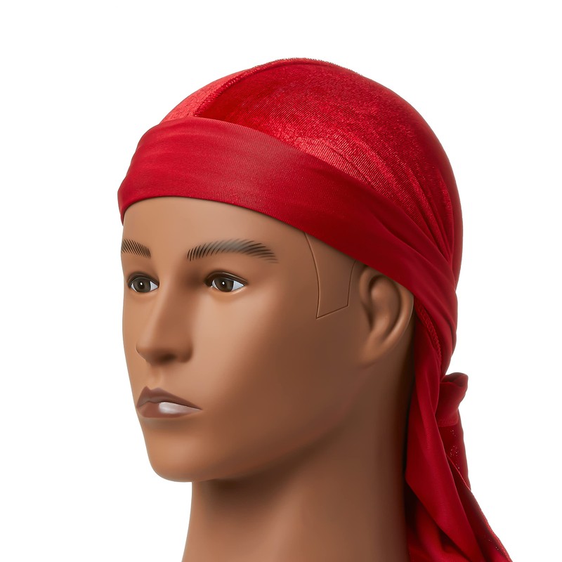 KISS RED Bow Wow Power Wave Velvet Luxe Durag (Red)