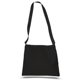 Cross Body Canvas Totes Small Messenger Tote Bags Long Shoulder Straps (Set of 6, Black)