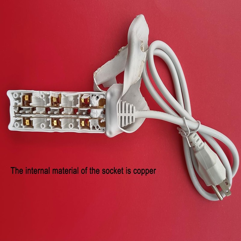 Adapter Power Strip,Europe, Switzerland, Brazil,Germany to US (White 6 FET)