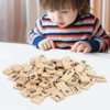 200pcs Wood Number Tiles Wooden Number Puzzle Blocks Numbers and