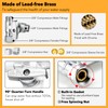 3/8" Brass Compression Angle Stop Valve, Water Line Splitter Connector