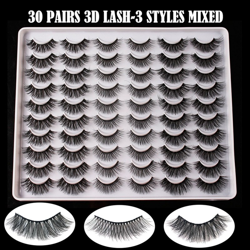 30Pair 3D False Eyelash Fashionable Elegant Comfortable Multi Layer Dense