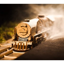 UGEARS 3D Puzzles for Adults - V-Express Steam Train with Tender Idea- 3D Wooden Puzzle Model Kits for Adults and Teens Building Kit Wooden Model Kits