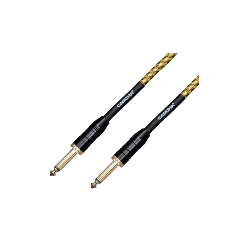 Cascha Professional Line Guitar Cable, Straight, Tweed Natural, 3 m