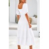 PRETTYGARDEN Womens Smocked Top V Neck Spring Dresses for Wedding