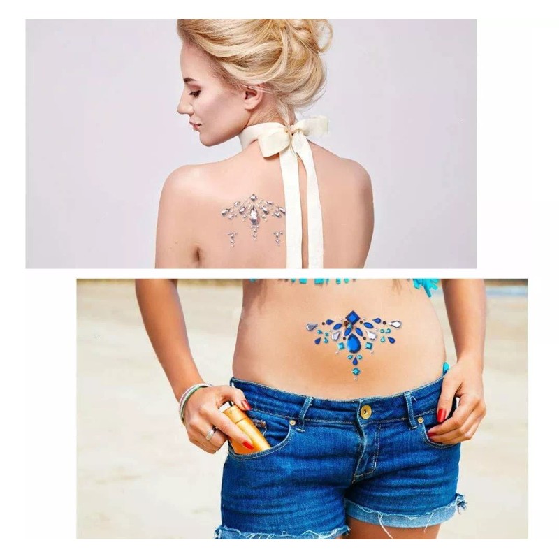 Siquk - Juego De 20 Joyas De Cara Con Purpurina