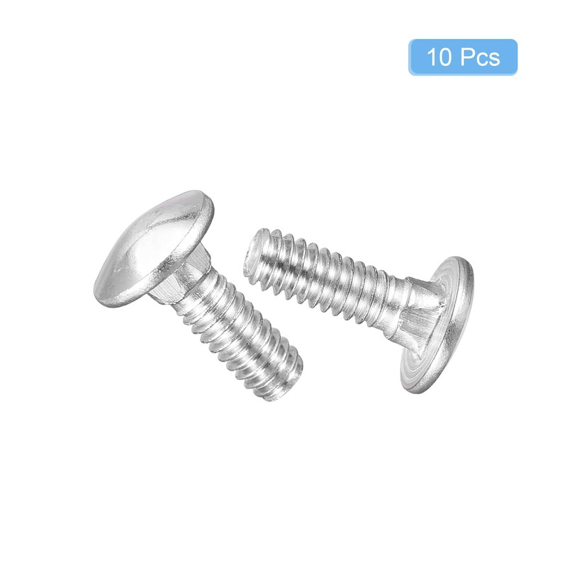 sourcing map 1/4-20x3/4" Carriage Bolt, 10pcs Round Head Square Neck