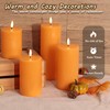 JOIONE Orange Flameless Pillar Candles with Remote, 4 Pack Fall