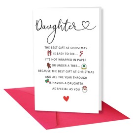 Perfect Daughter Christmas Card, Special Christmas Cards Gifts for Dad Mom from Daughter , Cute Christmas Card for Adult Daughter , Lovely Daughter Christmas Gifts Ideas for Children from Family