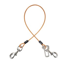 Dog Seat Belt Harness for Car,Dog Seatbelt of Coated Wire Leash Safety Restraint,No Chew Tether Cable Vehicle Dogs Accessories,Double Clips & Latch (Orange, 16 inch/40 CM)