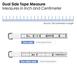 Supertina Tape Measure for Body Measurement, Flexible Waist Sewing Clothing, Soft Ruler, Tape Measure with Key Ring and Retraction Design for Easy Storage, 150cm