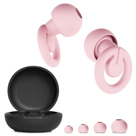 CUXCES Noise Cancelling Ohrstöpsel zum Schlafen, für Konzerte & Flugzeug – Gehörschutz Konzert & Alltag - Gehörschutzstöpsel reduziert Lärm um 21 dB – Earplugs Festival – 4 Größen - Rosa