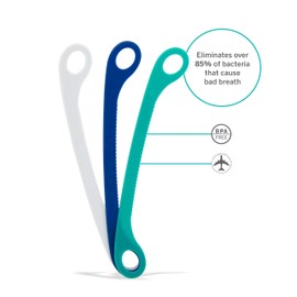 Supersmile Ripple Edge Tongue Cleaner, Ergonomic Reusable Tongue Scraper, 3 Count