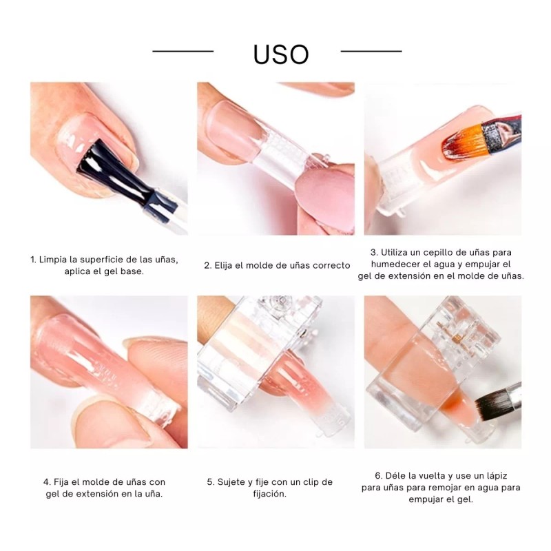 Obp Kit Polygel Color 15ml Nail+100 Tips Dual+5 Pinzas