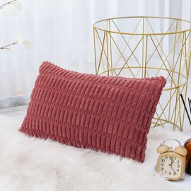 Artscope Corduroy Set of 1 Cushion Cover 30x50 cm Super Soft Boho Striped Lumbar Pillow Covers Case Decorative Modern Cushion Covers for Sofa Couch Bedroom Car Decor Jam