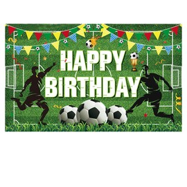 Football Birthday Decorations, 180x110cm Football Party Decorations, Foot ball Birthday Banners for Boys, Sports Theme Soccer Field Party Supplies