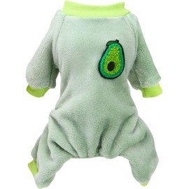 Dog Sweater Dog Clothes Fleece Dog Woolen Sweater Winter Warm Sweater Shirt 4 Legs Jumpsuit Pajamas Fruit Simple Sweater for Small Dog Medium Dog Cat (Green, XX-Large)