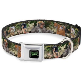 Dog Collar Seatbelt Buckle The Jungle Book I Wanna Be Like You 4 Character Scene 16 to 23 Inches 1.5 Inch Wide