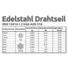 Drahtseile24 Stainless Steel Rope Set with 3 x Rope Clamps,