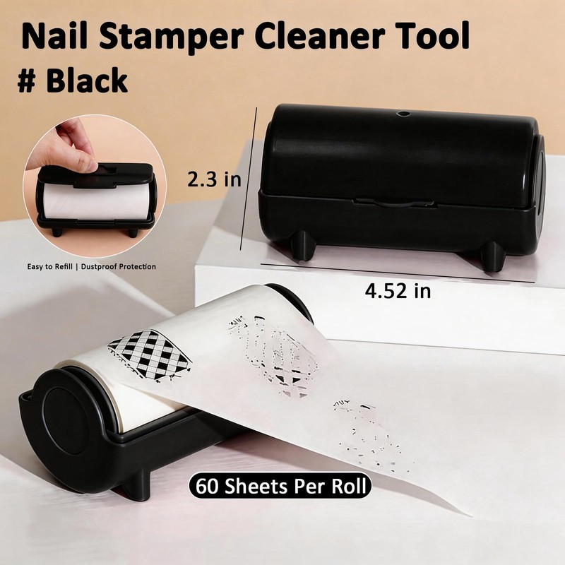 Nail Stamper Cleaner Paper, Refillable Disposable Nail Art Cleaning Stickers