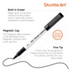 Shuttle Art Whiteboard Markers, Erasable Marker Pens, Black, 15 Pack