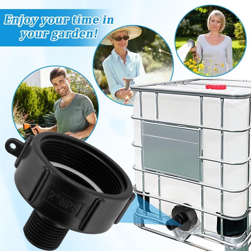 Wantmatch 250 Gallon IBC Water tote Hose Adapter, IBC Drain