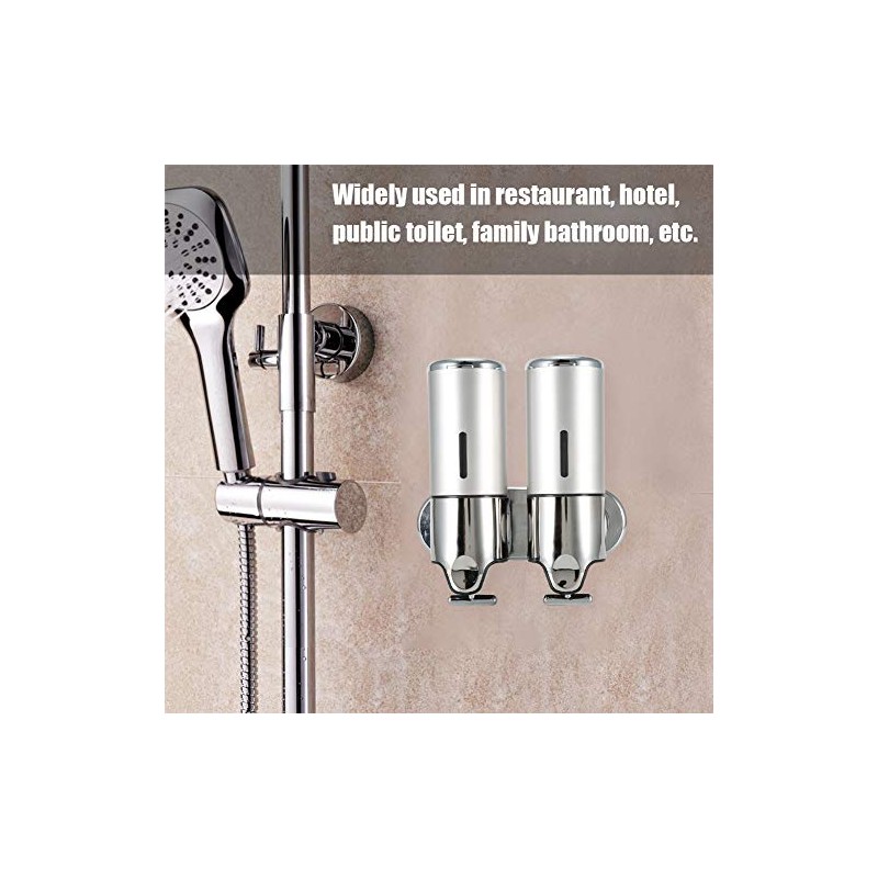 Oumefar Dispensador de Jabón líquido baño Pared Doble 500ml, Plástico