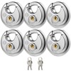 HOX Keyed Disc Padlock, Stainless Steel Keyed-Alike Padlocks, 6-Pack Heavy