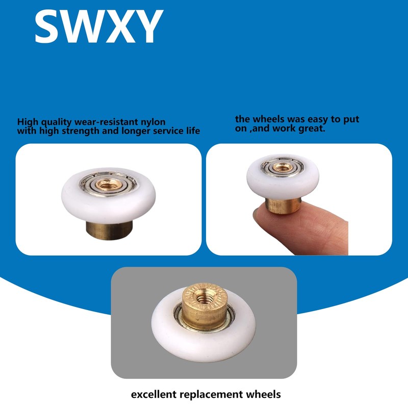 Shower Door Rollers Replacement Runners, Diameter 25mm 4pcs Shower Door