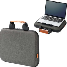 Sanwa Direct 200-INHUS1BK Computer Case, 13.3 Inches, Semi-Hard, with Small Pockets, Above Knee, Tables, Laptop, Stand, PC Case, Bag