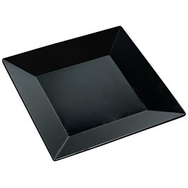 Yanco RM-106BK Rome Square Plate, 6" Length, 6" Width, Melamine, Black Color, Pack of 48