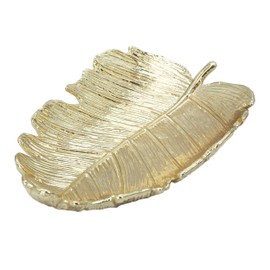 Metal Jewelry Dish, Leaf Shaped Ring Holder Jewelry Organizer, Trinket Dish Vanity Tray for Dresser Christmas Birthday Wedding Gifts