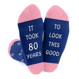 80th Birthday Gifts for Women,Birthday Gifts for Mum Grandma Sister Daughter Female Ladies Girlfriend Best Friends Sister in Law Nanny Nana Wife Presents Socks from Mum Dad Daughter Boyfriend Friends