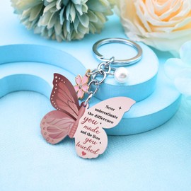 Davrock Retirement Gift for Woman Farewell Gifts for Coworkers Keychain Going Away Gifts for Coworkers Women New Job Goodbye Appreciation Butterfly Gift