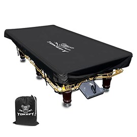 Tokept 7/8/9ft Pool Table Cover, 600D Upgrade Heavy Duty Waterproof Fabric with Windproof Buckle Indoor and Outdoor Universal Suitable for Snooker Table.