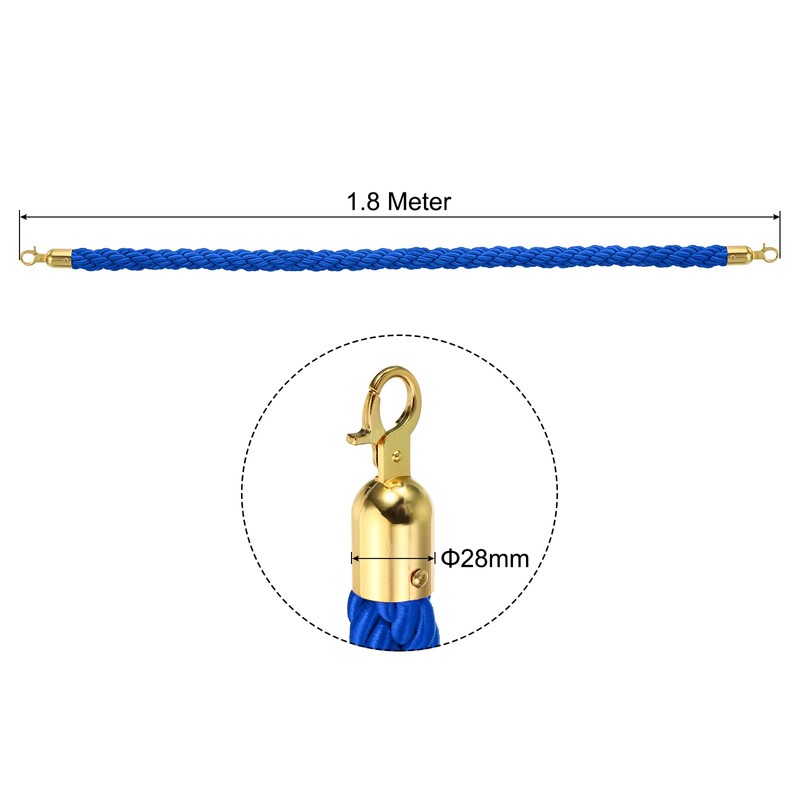 PATIKIL Stanchion Rope, 1.8m/5.9Ft Barrier Rope Twisted Post Ropes for
