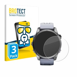 BROTECT Pack of 3 Protective Glass for Garmin Fenix 7S (42 mm) Screen Protector Tempered Glass [Extremely Scratch-Resistant 9H, Anti-Fingerprint, Ultra Transparent]