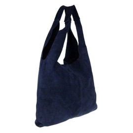 Girly Handbags Womens Genuine Italian Suede Leather Tote Shoulder Bag Real Leather Hobo Bag Slouch Handbag Large Oversized - Navy