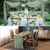 Cheese Cloth Table Runner, Sage Green, Muslin Table Runner, Wedding,