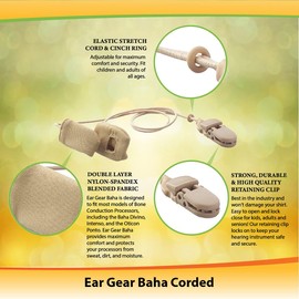 Ear Gear Baha Corded – Protect Baha from Dirt, Sweat, Moisture, Loss, Wind – Fits most Baha Models