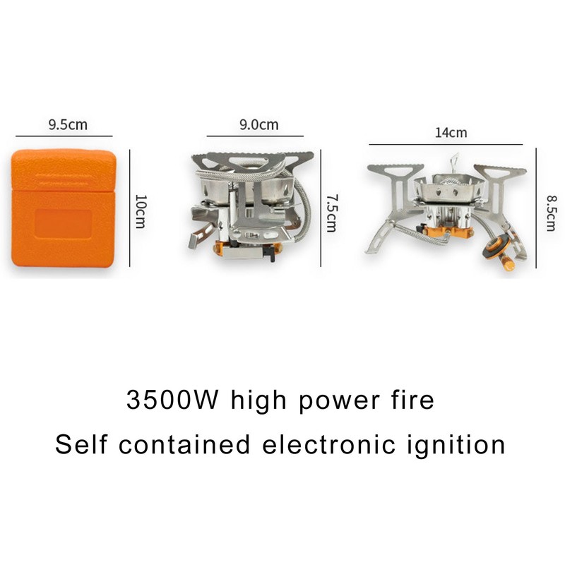 Mini Camping Gas Stove Windproof Stove Three Core Head Gas