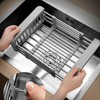 Extend Kitchen Sink Drain Basket,Stainless Steel Retractable Sink Rack,Over Sink