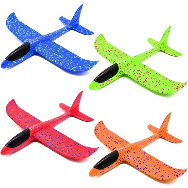 Queta 4 Packs Airplane Glider, Hand Throwing Foam Aircraft, Manual