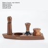 Boat Shape Coffee Tamper Holder Walnut Wood Coffee Distributor Holder