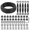 hannger String Light Hanging Kit Outdoor, Full Black Globe String