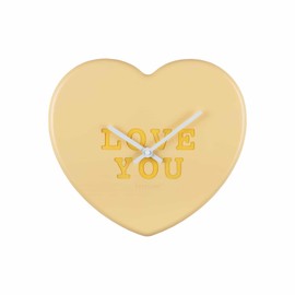 Karlsson Wall Clock Heart Candy - Yellow - 30 x 6.2 x 27 cm - Organic - Thermoplastic - Wall Clock Modern Living Room - Wall Clocks