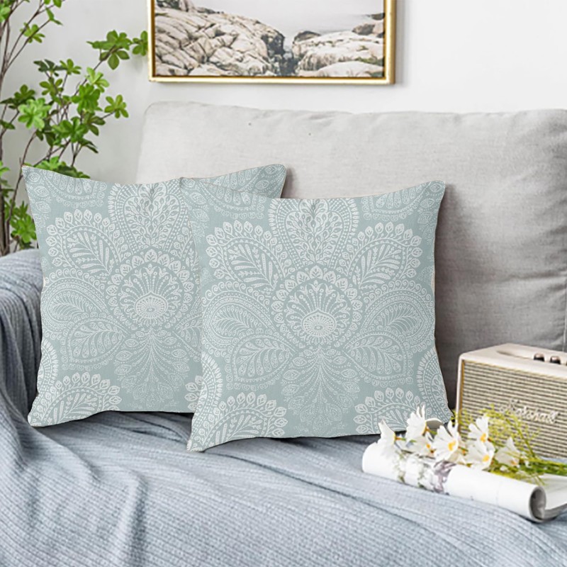 Set of 2 Duck Egg Blue Cushion - boho cushion