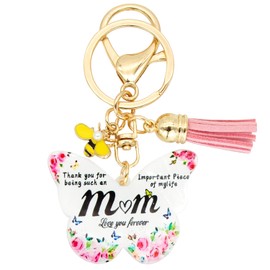 CHEERYMAGIC Mom Gifts, Mum Keyring Mothers Day Gifts, Gifts for Mum from Son Daughter Best Gift for Mother Keychain for Mom Christmas Birthday Present A7HDYSK-Mom